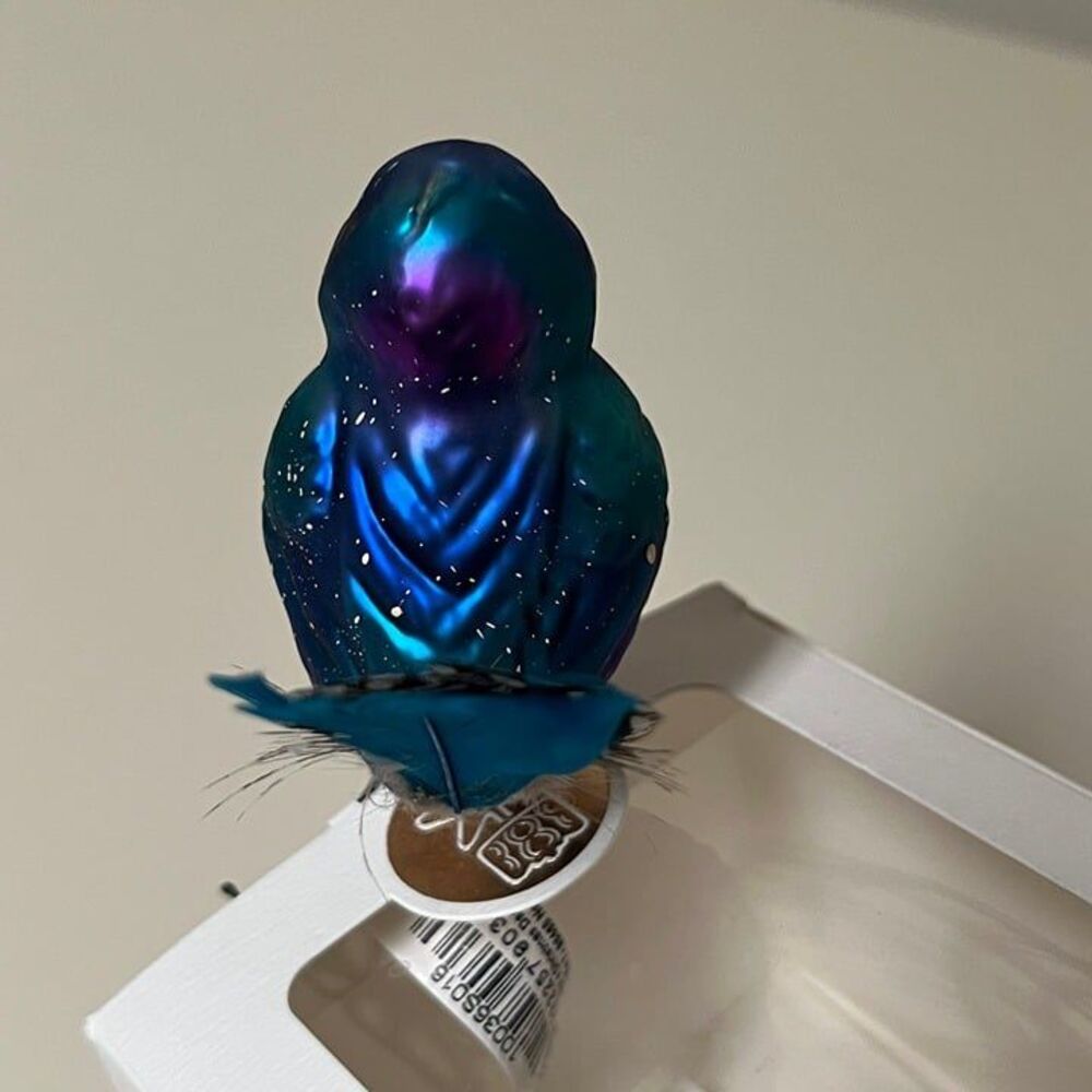Inge-Glas Belinda Bluebird German Glass Christmas Tree Ornament - Picture 8 of 12